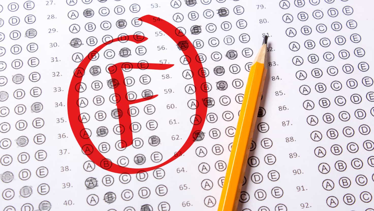 Test marked with an F